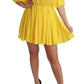 Silk Pleated A-line Mini Dress in Sunshine Yellow