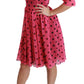 Elegant Polka Dot A-Line Knee Length Dress