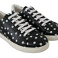 Black Polka Dotted Leather Sneakers