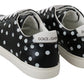 Black Polka Dotted Leather Sneakers