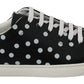 Black Polka Dotted Leather Sneakers