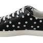 Black Polka Dotted Leather Sneakers