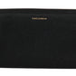 Elegant Black Leather Zip Continental Wallet