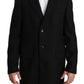 Elegant Black Wool Formal Blazer