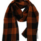 Chic Orange Check Wool Blend Scarf