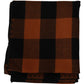 Chic Orange Check Wool Blend Scarf