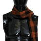 Chic Orange Check Wool Blend Scarf