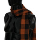 Chic Orange Check Wool Blend Scarf