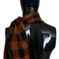 Chic Orange Check Wool Blend Scarf