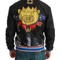 Elegant Multicolor Motive Bomber Jacket