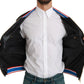 Elegant Multicolor Motive Bomber Jacket