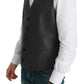 Elegant Gray Wool Blend Dress Vest