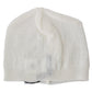 Elegant White Wool Blend Beanie Hat