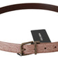 Elegant Exotic Skin Brushed Gold Buckle Belt