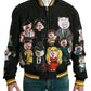 Multicolor Motive Bomber Style Jacket