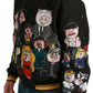 Multicolor Motive Bomber Style Jacket