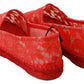 Red Viscose Espadrilles Flat Shoes