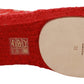 Red Viscose Espadrilles Flat Shoes