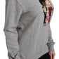 Elegant Multicolor Embroidered Crew-neck Sweater