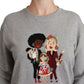 Elegant Multicolor Embroidered Crew-neck Sweater