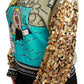 Chic Multicolor Motive Sequined Sweater