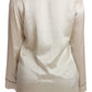 Elegant Beige Silk Satin Blouse with QUEEN Embroidery