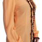 Silk Blend Yellow Blouse with Sequined Collar