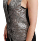 Elegant Silver Sleeveless Brocade Vest