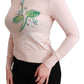 Silk Blend Floral Embroidered Sweater