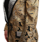 Elegant Gold Floral Jacquard Blazer