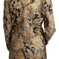 Elegant Gold Floral Jacquard Blazer