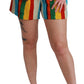 Multicolor Striped High-Waist Shorts