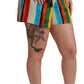 Multicolor Striped High-Waist Shorts