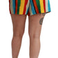 Multicolor Striped High-Waist Shorts