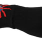 Elegant Black Virgin Wool Unisex Gloves