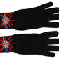 Elegant Black Virgin Wool Unisex Gloves