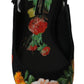 Black Floral Crystal Slingbacks Flats Shoes