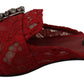 Radiant Red Slide Flats with Crystal Embellishments