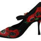 Floral Mary Janes Pumps with Crystal Detail