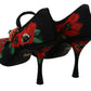 Floral Mary Janes Pumps with Crystal Detail