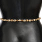 White Leather Crystals Waist Belt