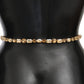 White Leather Crystals Waist Belt