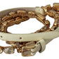 White Leather Crystals Waist Belt