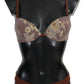 Brown Lace Beachwear Two Piece Bikini Swimsuit