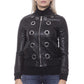 Chic Eco-Leather Studded Slim Jacket