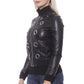 Chic Eco-Leather Studded Slim Jacket