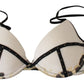 Elegant White Push-Up Bra With Logo Details