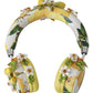 Glamorous Gold-Embellished Leather Headphones