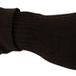 Elegant Brown Knitted Gloves