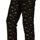 Elegant High Waist Tapered Brocade Pants